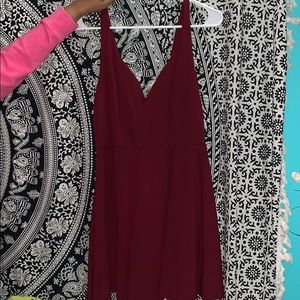 urban outfitters maroon skater dress